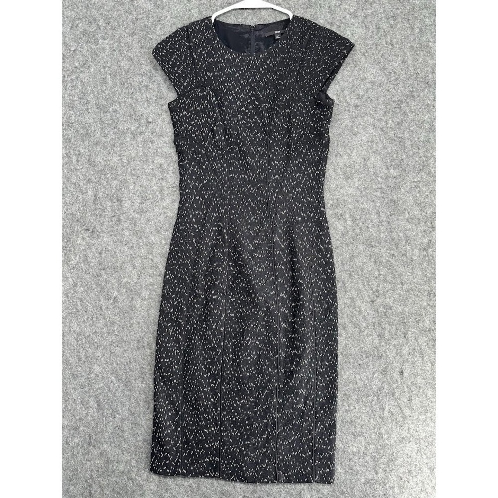 BOSS Hugo Boss Black Sheath Dress Womens US 0 Tailored Luxury Designer‎